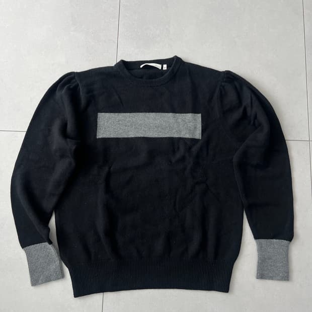 랜덤아이덴티티 울캐시 셔링 니트 블랙 XL