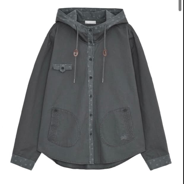 허그유어스킨 후디 셔츠 자켓 hooded shirts jacket 차콜 