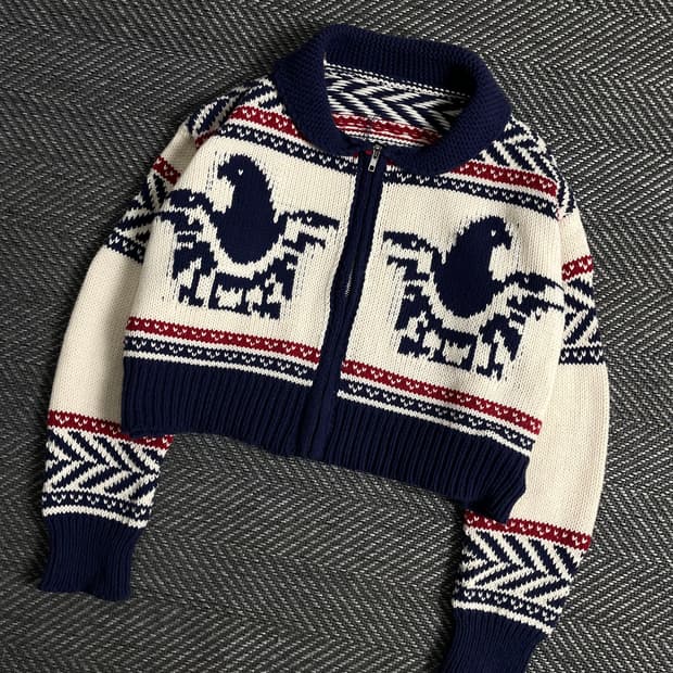 빈티지 우먼스 크롭 코위찬 자켓y 3241