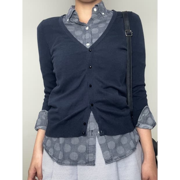 빈티지 네이비 가디건