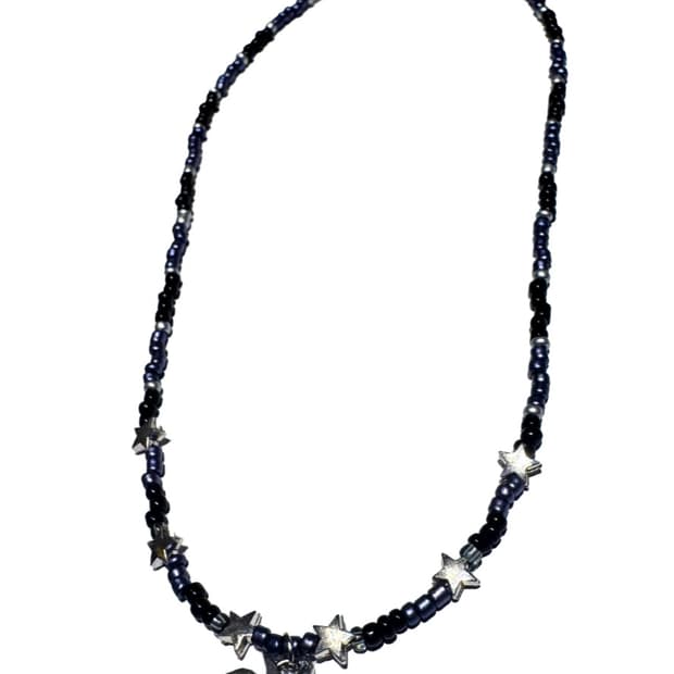 Navy sunstone bead necklace 판매합니다