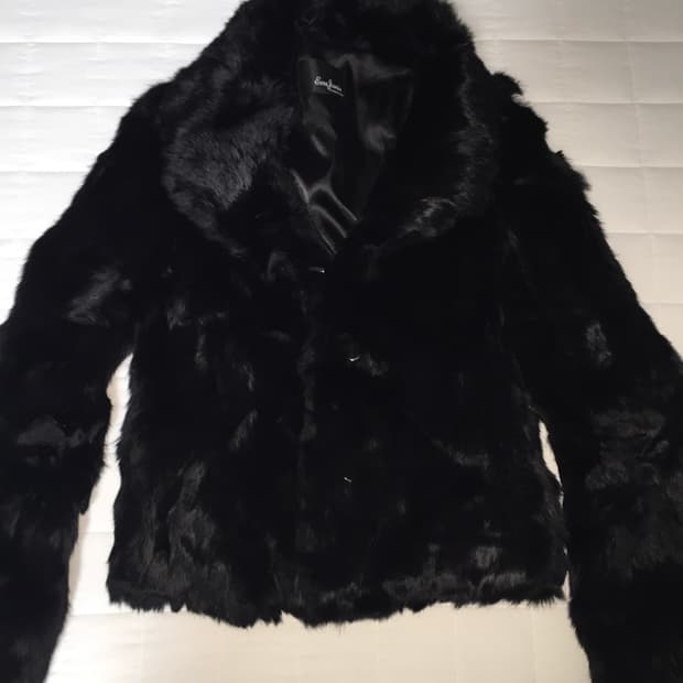 vintage 블랙 레빗 퍼자켓