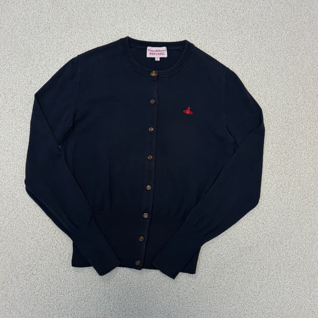 비비안웨스트우드 레드라벨 네이비 가디건