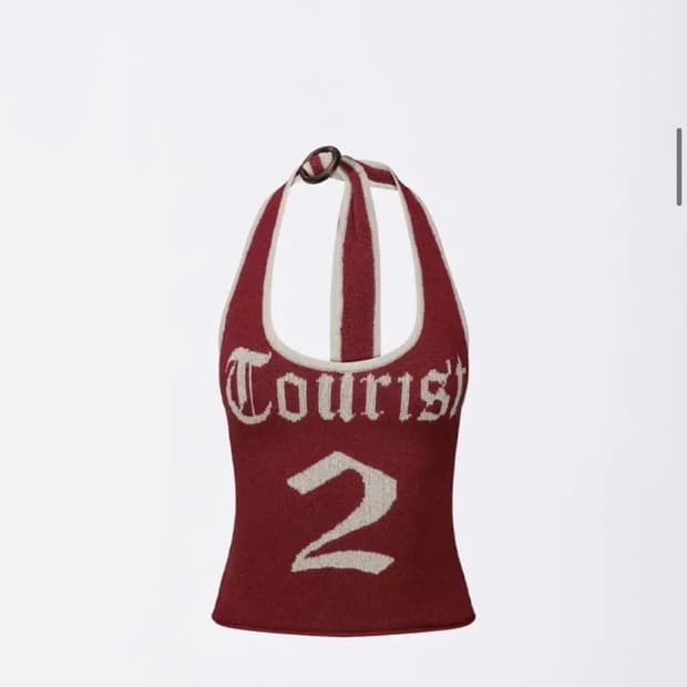 스컬프터 Tourist Boucle Halter Red 민소매 티셔츠