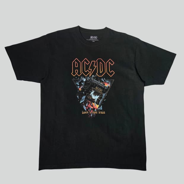 [2XL]ACDC 트레인 그래픽 반팔 티셔츠