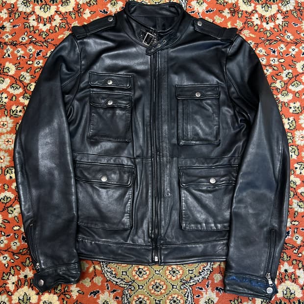 [XL] 빈티지 4포켓 리얼레더 라이더 자켓