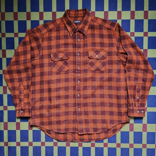 90s 올드 유니클로 럼버잭 체크 플란넬 셔츠