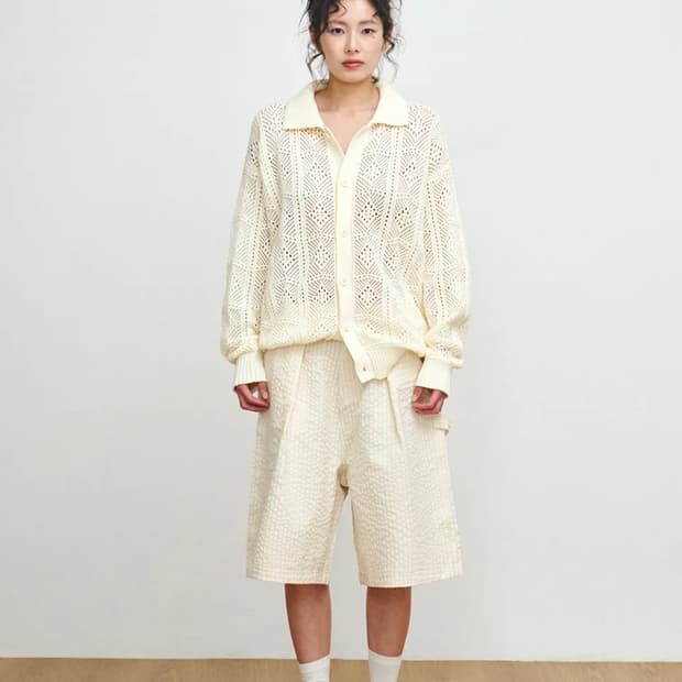 플리즈프로젝트  CROCHET CARDIGAN, IVORY