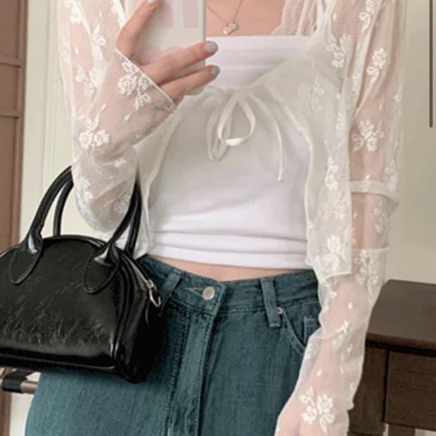 시스루 가디건 화이트