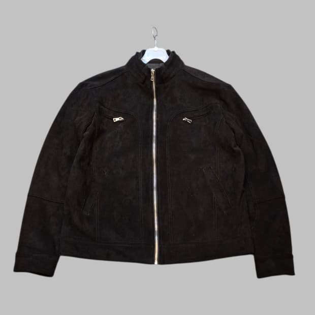 XL(착샷잇음) 블랙 차이나카라 스웨이드자켓 