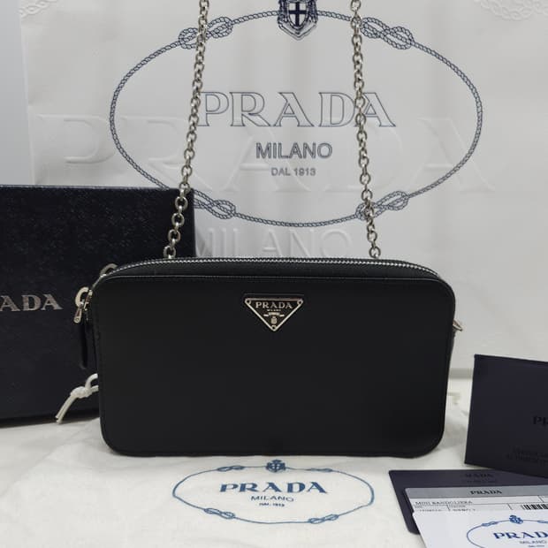 [정품] 프라다 사피아노 더블 지퍼 체인백 1DH010