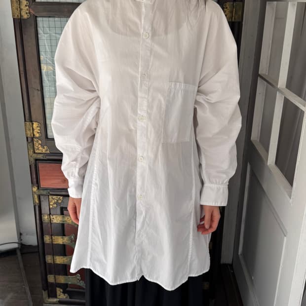 요지 야마모토 YS 스트랩 카라 롱 셔츠