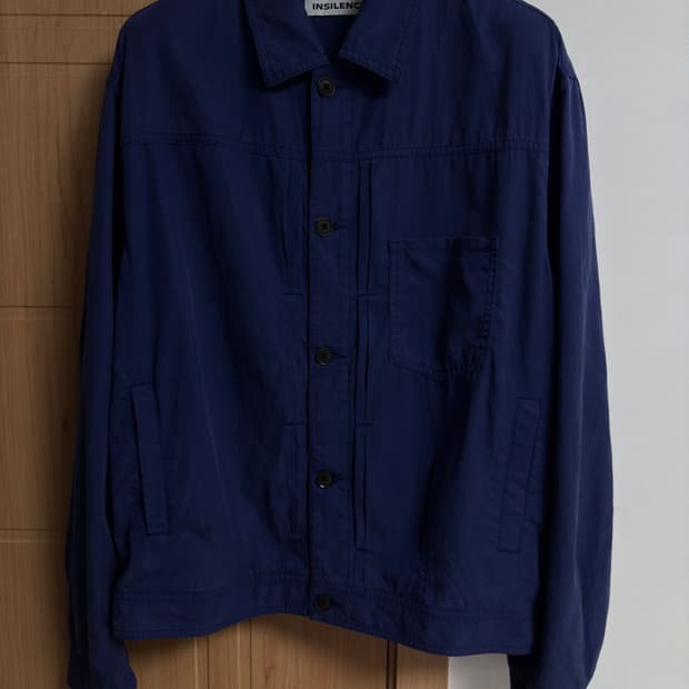 인사일런스 가먼트다이드 텐셀 진 자켓 WASHED BLUE