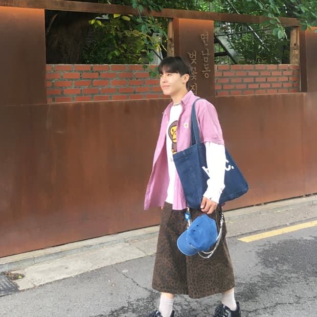 엠오오 레오파드 버뮤다 팬츠 L사이즈