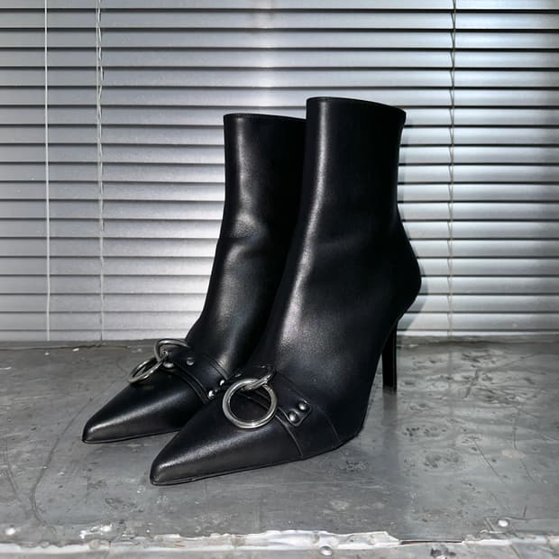 R13 가죽 사이드 힐 하네스 포인트 부츠 새상품