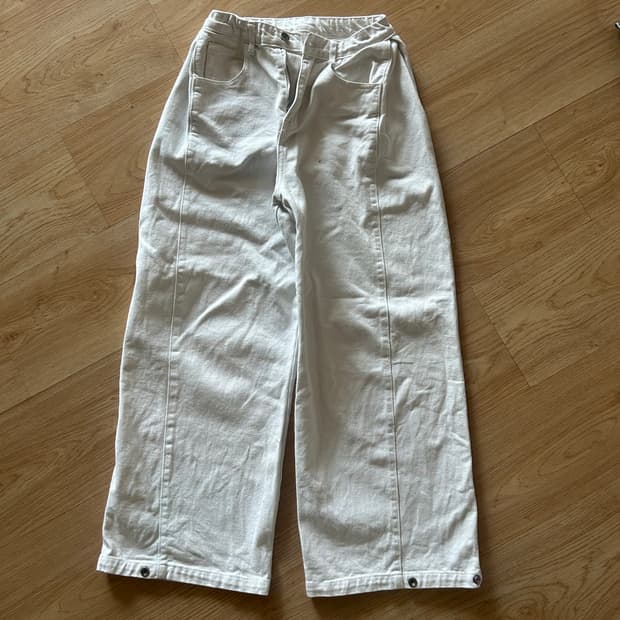 핀턱 일자핏 코튼팬츠