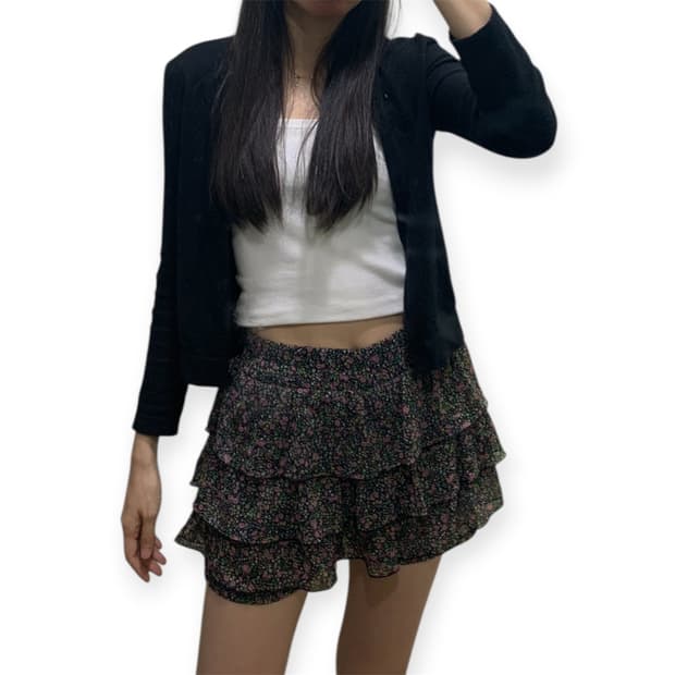 플라워 캉캉팬츠 갸루