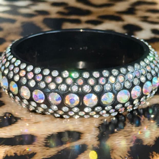 일본 시부야 갸루 펑크 emo 화이트 큐빅 뱅글 팔찌