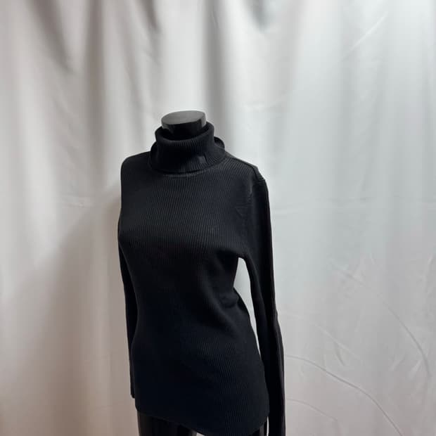 lauren ralph lauren 터틀넥 니트 워시드 블랙