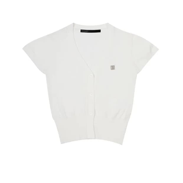 Bohemseo Y SYMBOL HALF CARDIGAN, IVORY