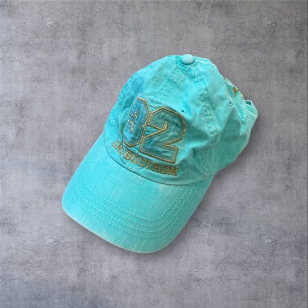 본더치 민트 컬러 y2k 로고 볼캡