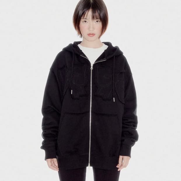 유희 YOUHEE RIBBON HOOD ZIP-UP free