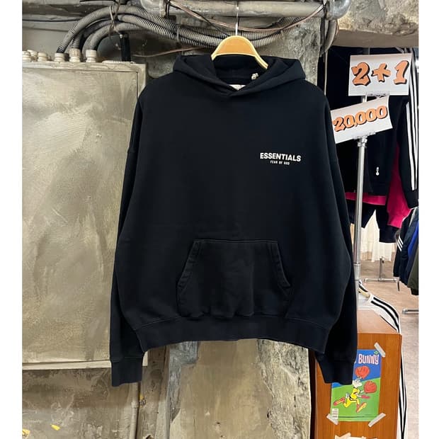 피어오브갓 에센셜 기모 후드티 블랙 L #csz3767