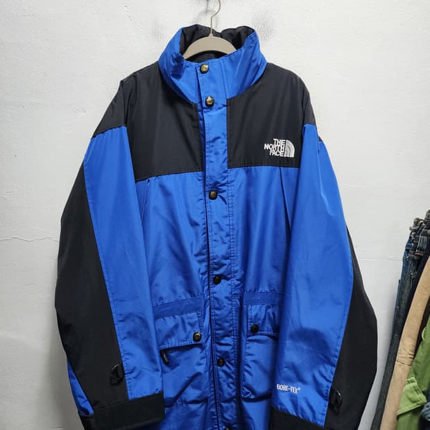 (빅사이즈) 90s 노스페이스 고어텍스 블루 블랙 바람막이 XXL