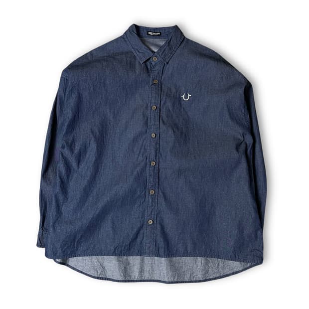 트루릴리젼 자수로고 중청 코튼 긴팔 셔츠 90