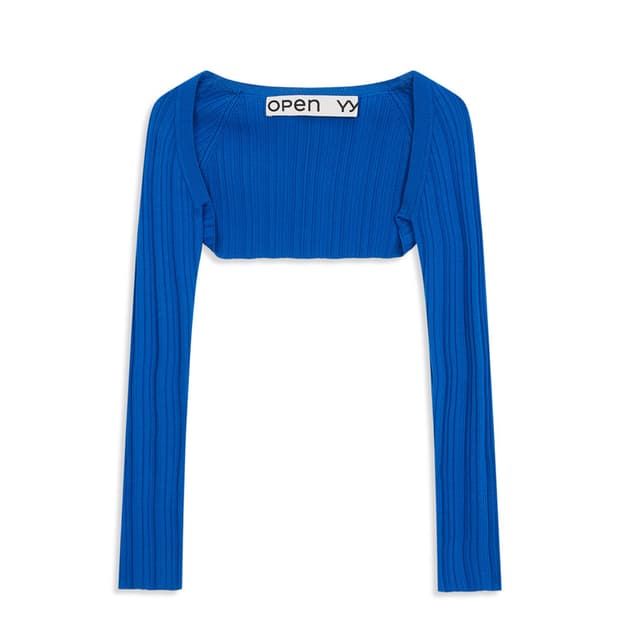 오픈와이와이 볼레로 나시 블루 세트 니트 가디건 openyy