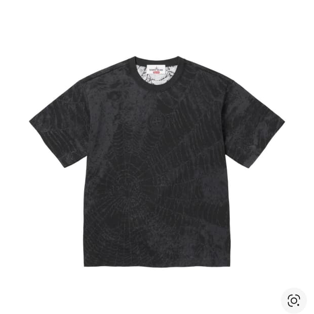 [2XL, XXL]슈프림 x 스톤 아일랜드 티셔츠 반팔 숏슬리브 탑 블랙