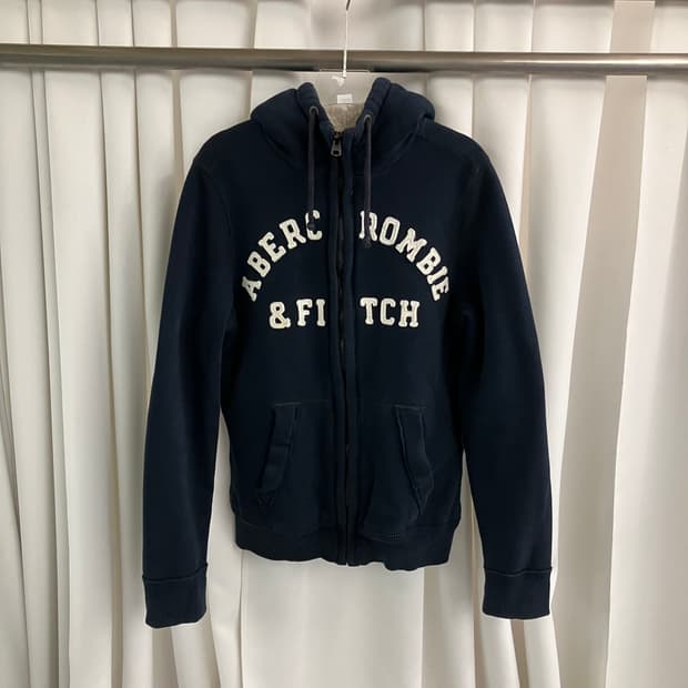 아베크롬비 네이비 울프죠 후드집업 M