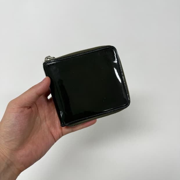Margaret Howell patent zip wallet