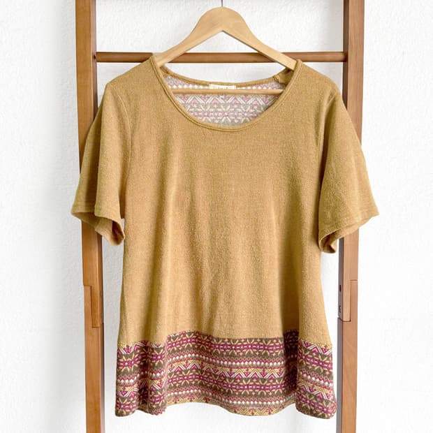 모리 패치워크 하프 티셔츠