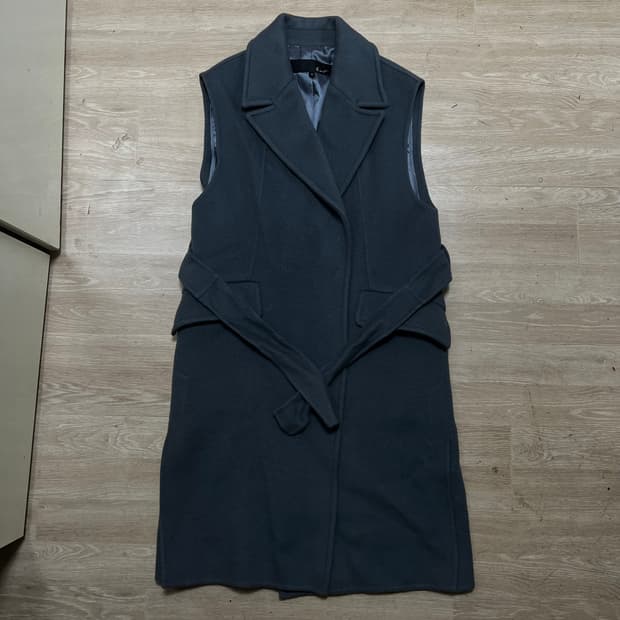 지고트 여성 프리미엄 캐시미어 싱글 랩코트 조끼 [블루쉬 그레이] 66