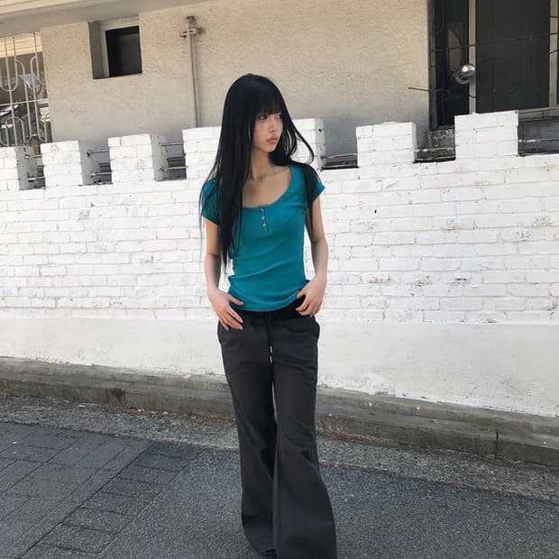 부츠컷 밴딩 팬츠