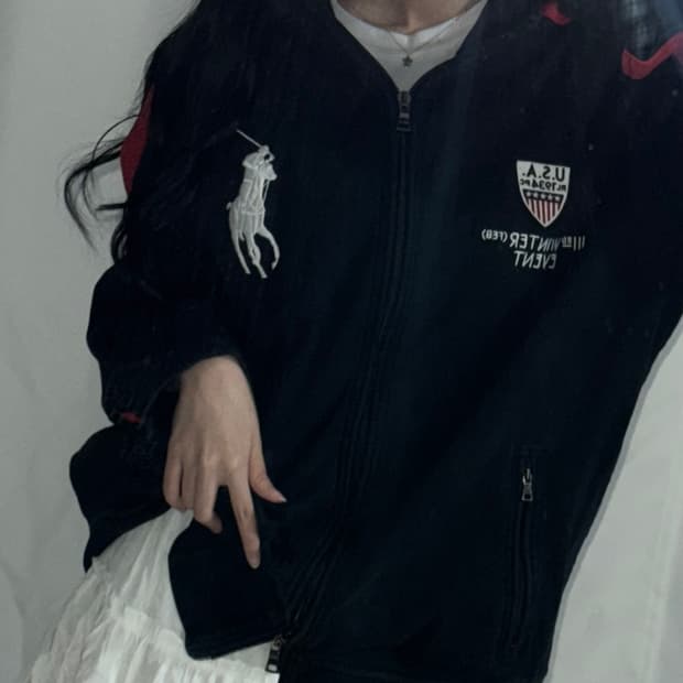 🐰폴로 랄프로렌 usa 빅포니 블랙 유일 매물 대대장 집업 점퍼🖤
