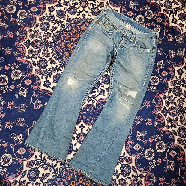 트루릴리젼 조이 슈퍼티 빈티지 y2k 부츠컷 데님팬츠 30size