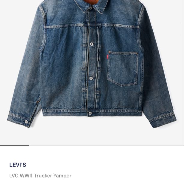 리바이스 LVC s506 xx 1944 자켓 yamper