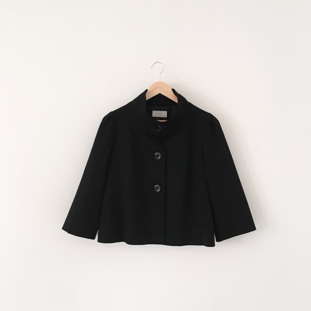 high neck button jacket