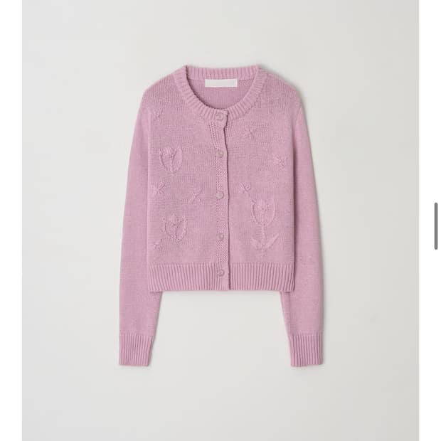 마조네 튤립 아플리케 가디건