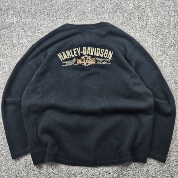 할리데이비슨 자수로고 헨리넥 롱슬리브 니트 ( 2XL ) / 10240