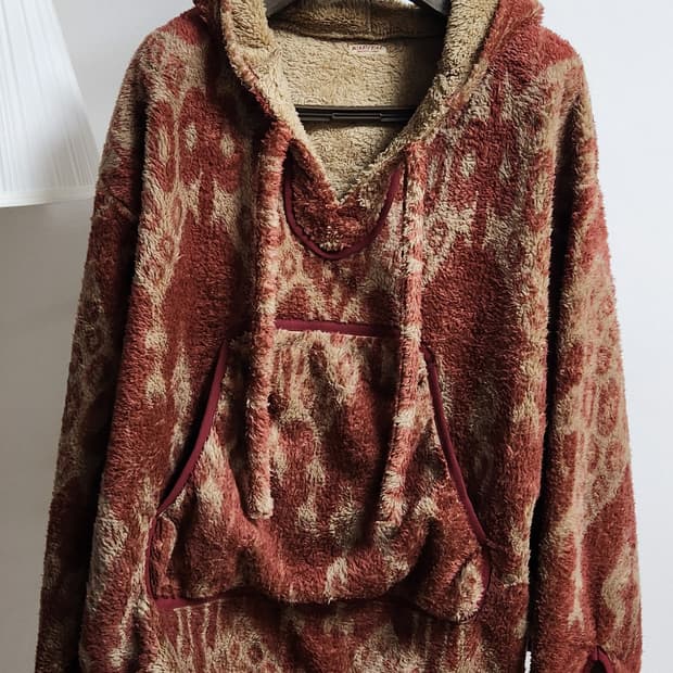 KAPITAL Java Kasuri Pattern Flee Hoodie