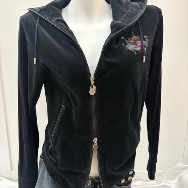 Y2K 벨벳 투웨이 집업