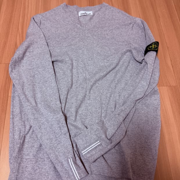 스톤아일랜드 V넥 니트 XL 그레이 stoneisland