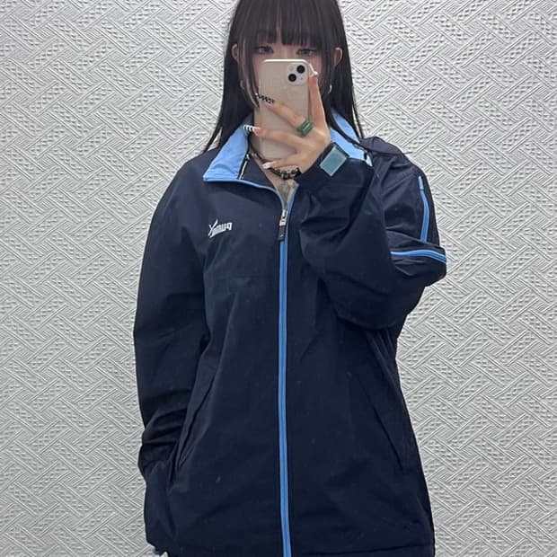 푸마 올드스쿨 레트로 빈티지 오버핏 바람막이 자켓 L C10395