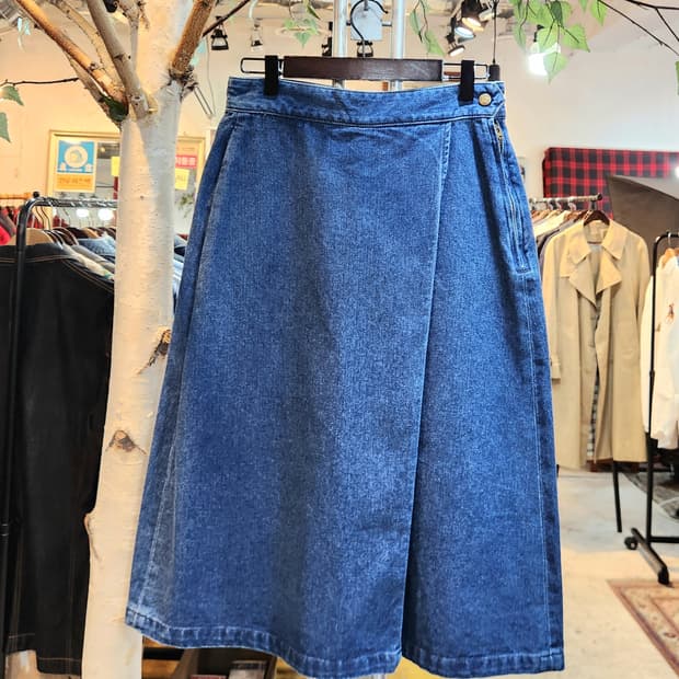 26-27)일본판 LEE x 유나이티드 애로우즈 랩 데님 스커트