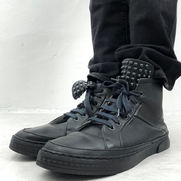 Alfredo Bannister Studded High-Top Leath