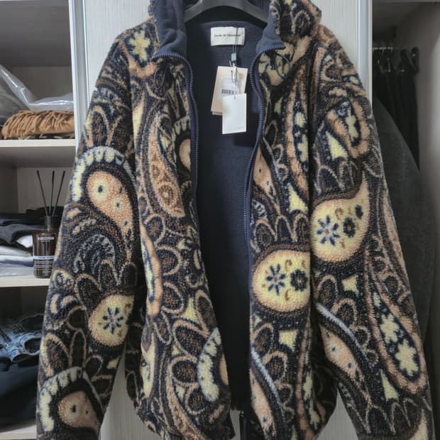 드롤드 무슈 페이즐리 후드집업 플리스 105