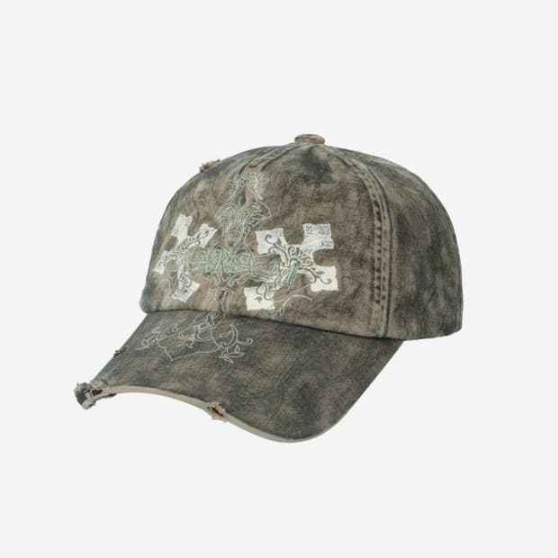 아캄 CROS2 Washed Damage Ball Cap 